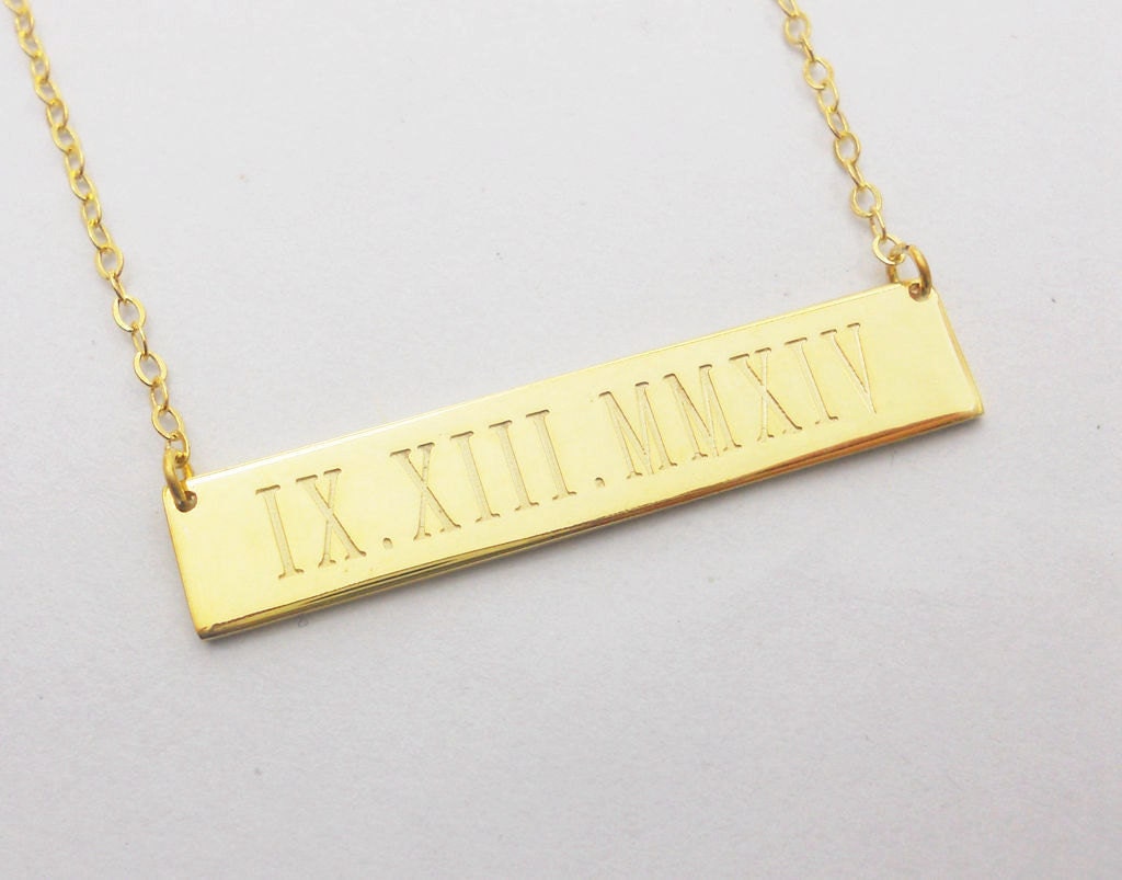 Date necklace, Calendar Necklace, Engraved necklace, Wedding date ...