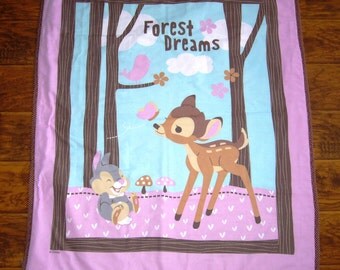 Disney's *Bambi and Thumper Forest Friends* Baby Toddler 36"x42" Quilt Blanket Bedding Napping Blanket Nursery Crib Bedding