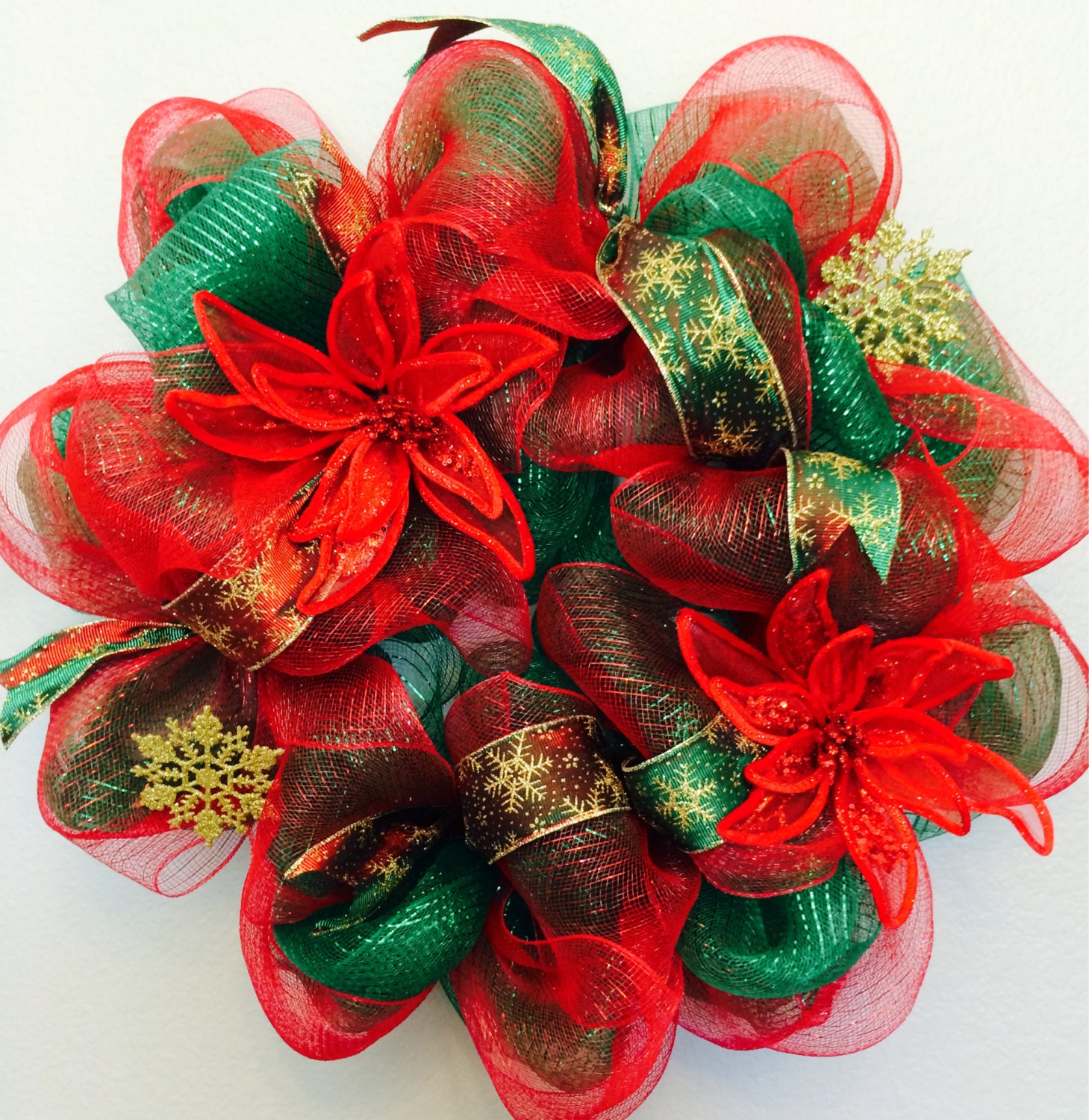 Christmas Poinsetta Wreath