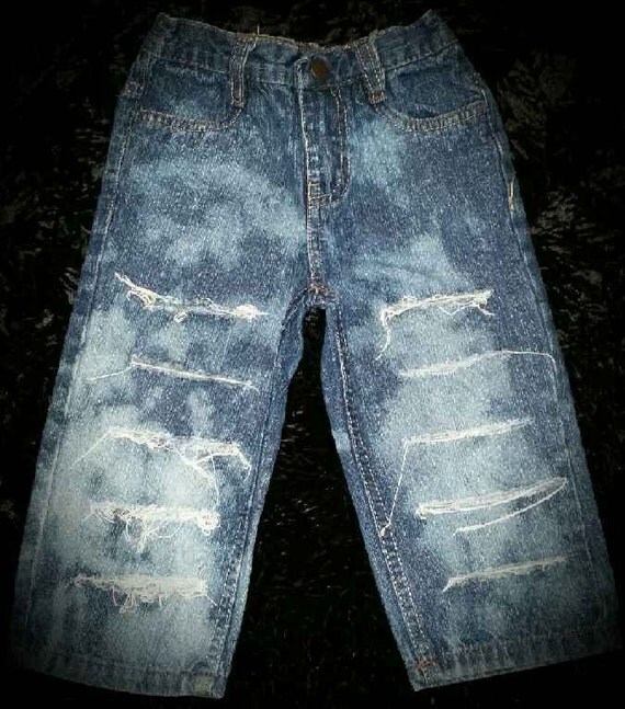 distressed jeans with chains