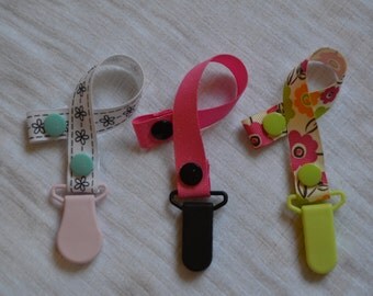 Set of Three Extra Clips to use with Pacifier Clips