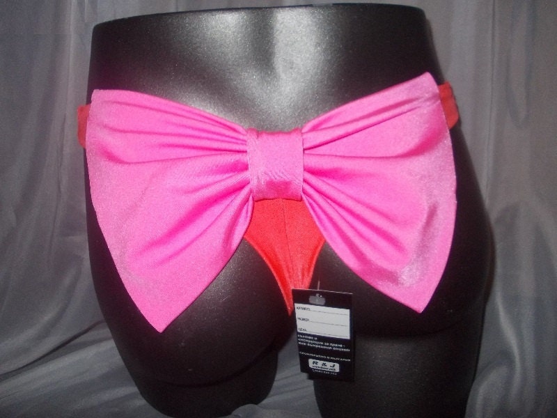 neon bow beach swimwear tanga contrast colors lycra neon