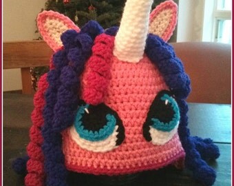 Tuque tricoté au crochet, licorne personnalisable, fabriqué sur mesure, pouliche personnalisée, bébé, enfant, adulte, fille.