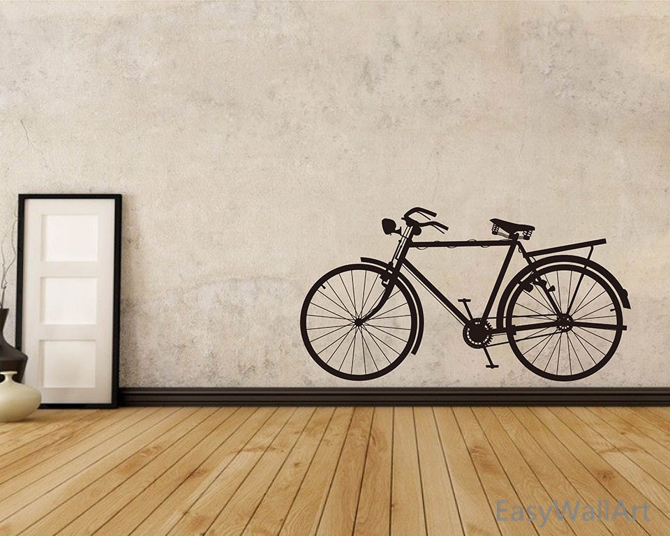 Bicycle Wall Decal Bicycle Wall Sticker Bike by HappyWallzArt