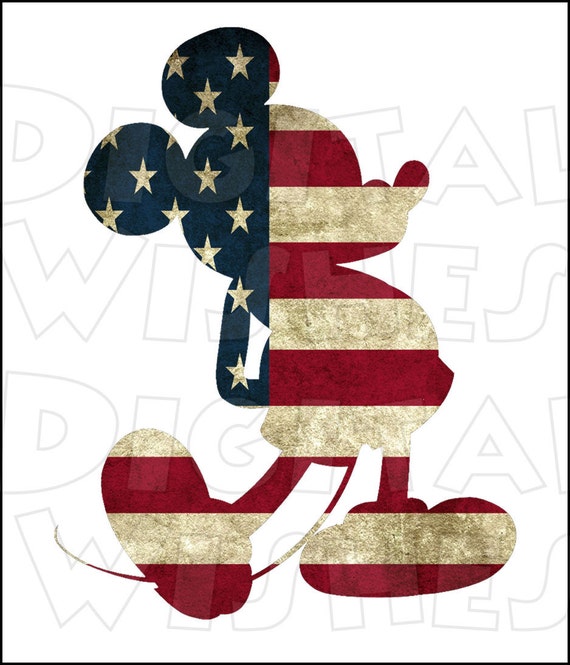 Download USA Mickey Mouse American flag 4th of July Digital Iron on