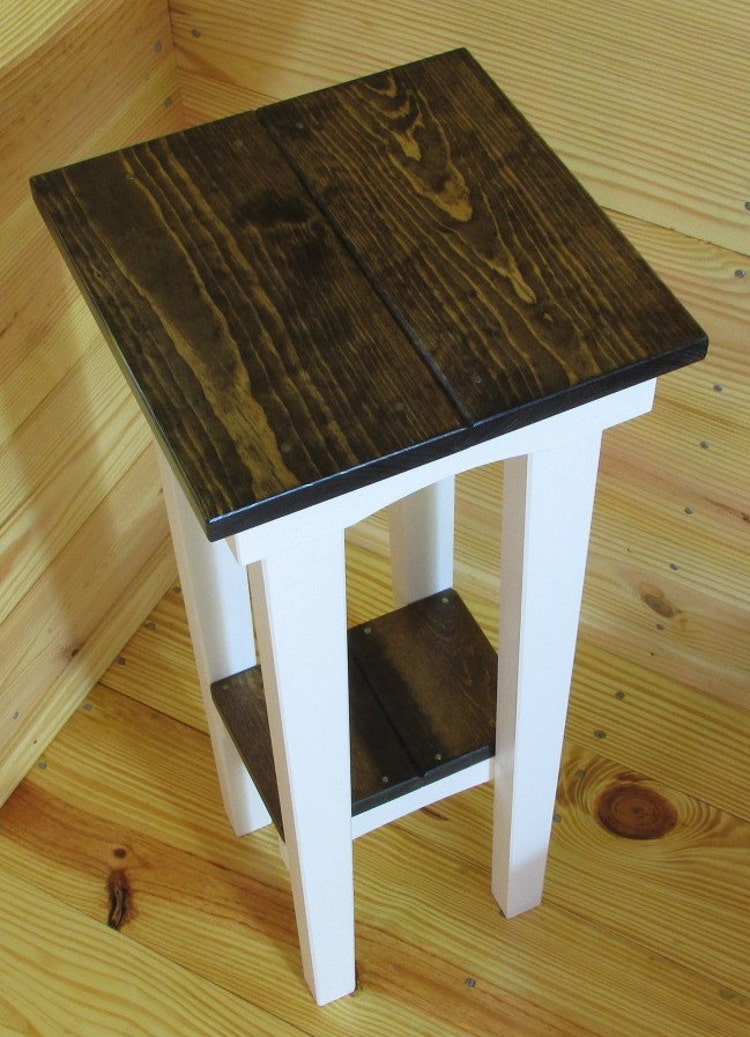 Tall Side Table End Table Reading Table Bedside by SmithwickandCo