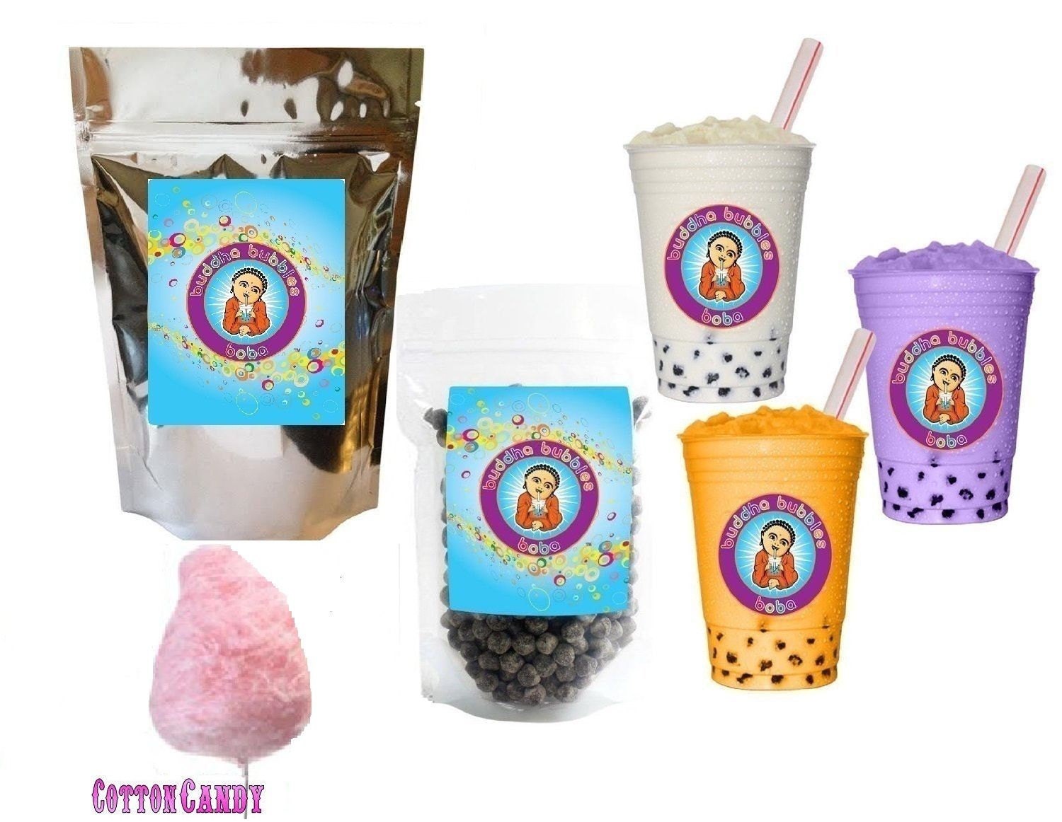 10 Drinks Cotton Candy Boba Tea Kit Tea Powder Bubbles
