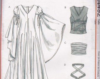 McCalls 4492 Costume Pattern Renaissance Dress and Accessories Size 14 ...