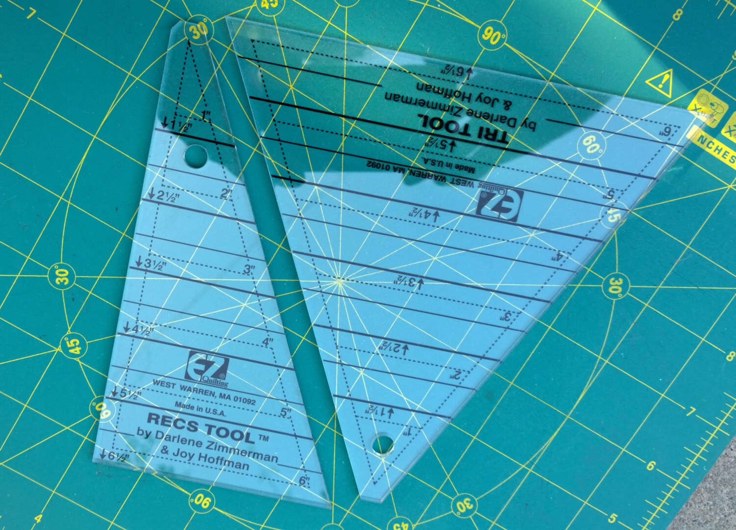 EZ Quilting Tri Recs Tool Ruler Quilting Ruler to make