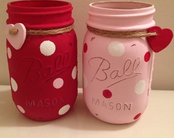 Valentine's Day Mason Jars by RusticCountryJars on Etsy