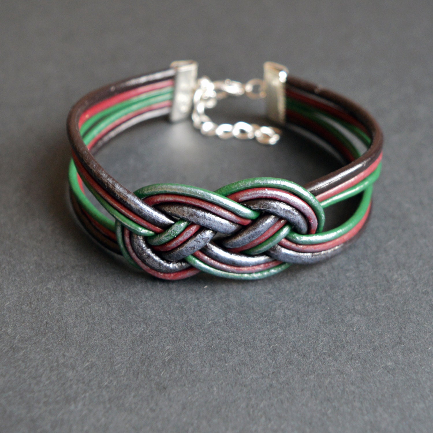 Celtic Knot Bracelet Leather Bracelet Leather Cord By Sannajewelry