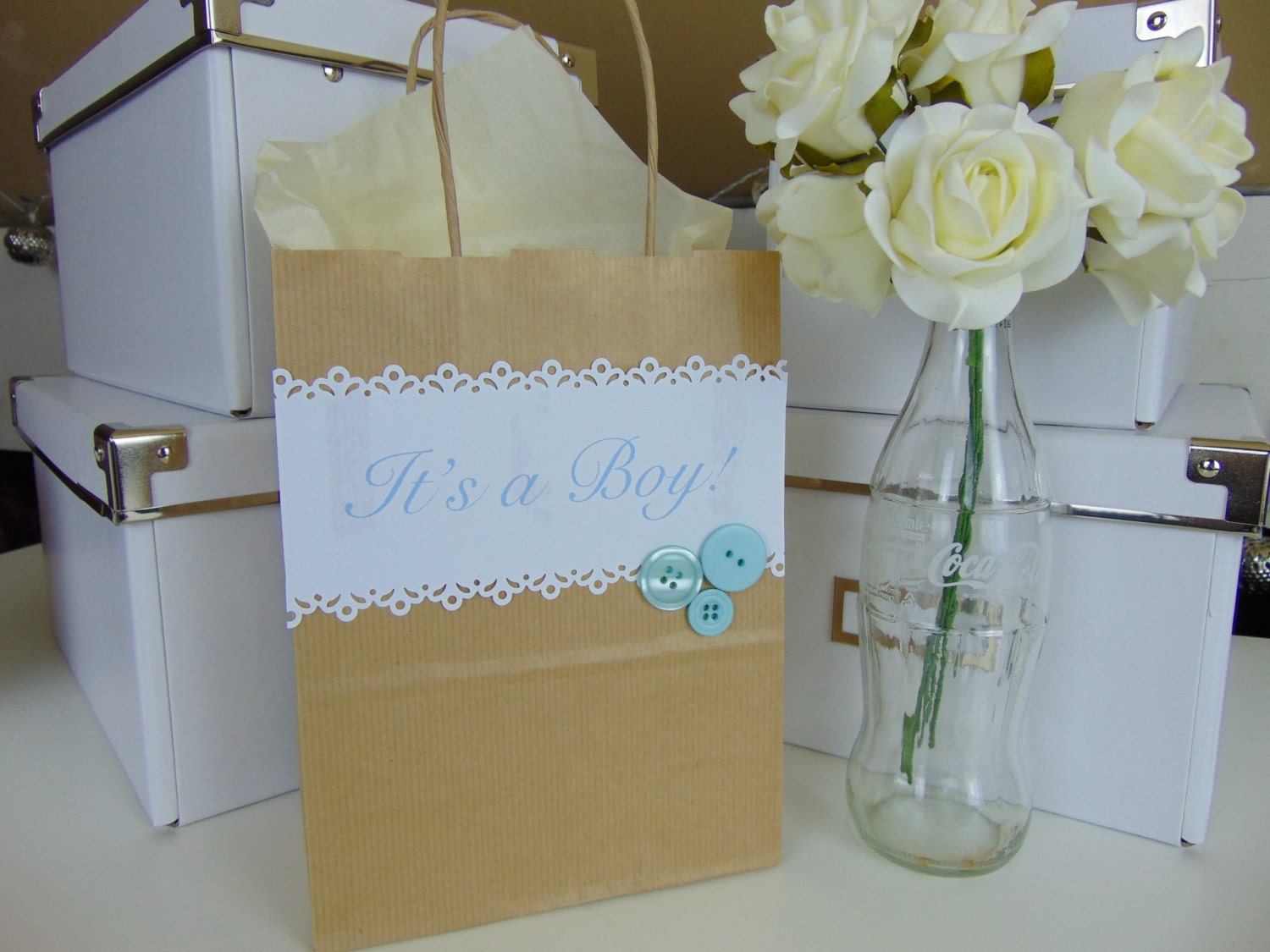 It's a Boy Baby Shower Gift Bag by BagzofjoyUK on Etsy