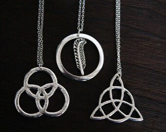 3pcs Silver Led Zeppelin three Symbols Pendant necklace halloween jewelry ZH1N_S