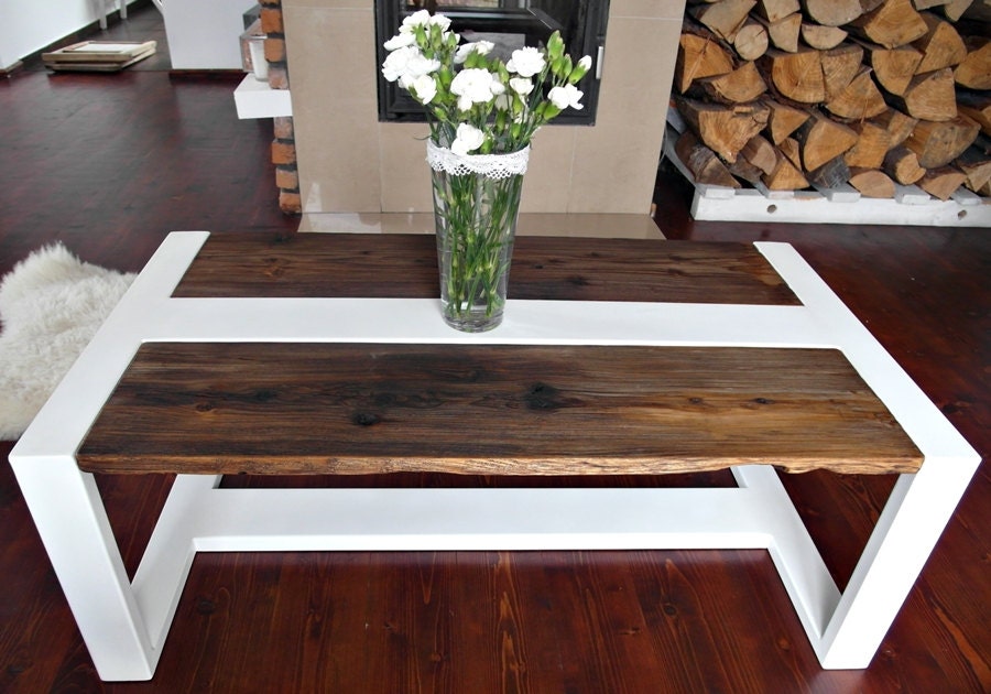 Handmade Reclaimed Wood & Steel Coffee Table by DesignInFocus