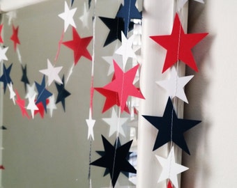 Items similar to Navy Stars Garland - Shimmer Blue Party Garland ...