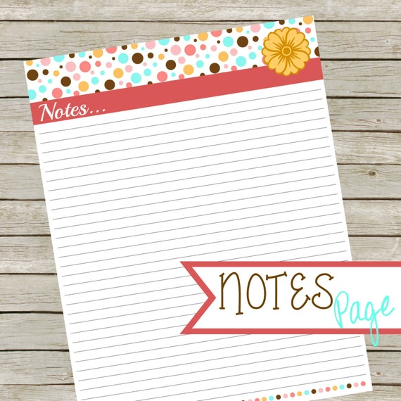 Printable Notes Page