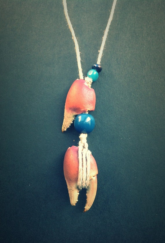 Purple Moon Crab Claw Necklace by washdupwondrs on Etsy
