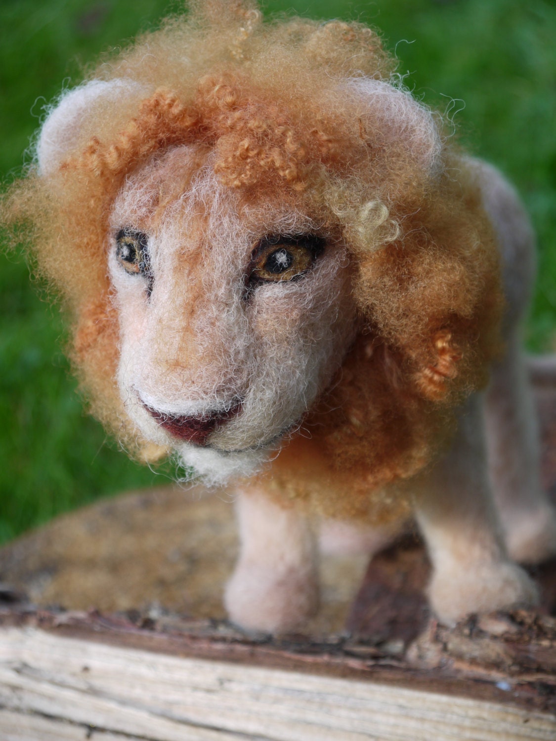Needle felted lion felt lion needle felted animal.