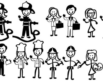 Download Stick Figure People Family Vector Art SVG Files