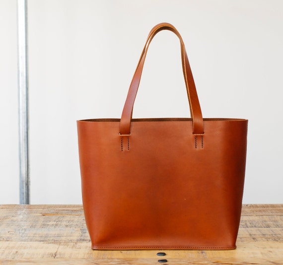 Ellie Simple Tan Leather Tote Bag by GRACEGORDONLDN on Etsy