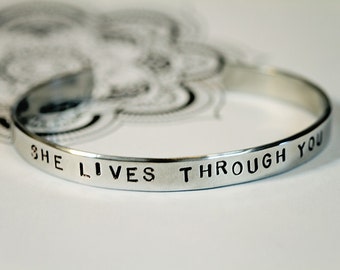 Items similar to She Colors Way Outside The Lines Handstamped Bracelet ...