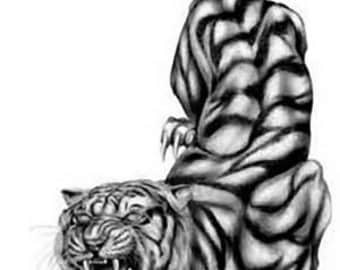 Tiger Temporary Fake Tattoo Bold Body Art Transfer Waterpoof Fancy Dress
