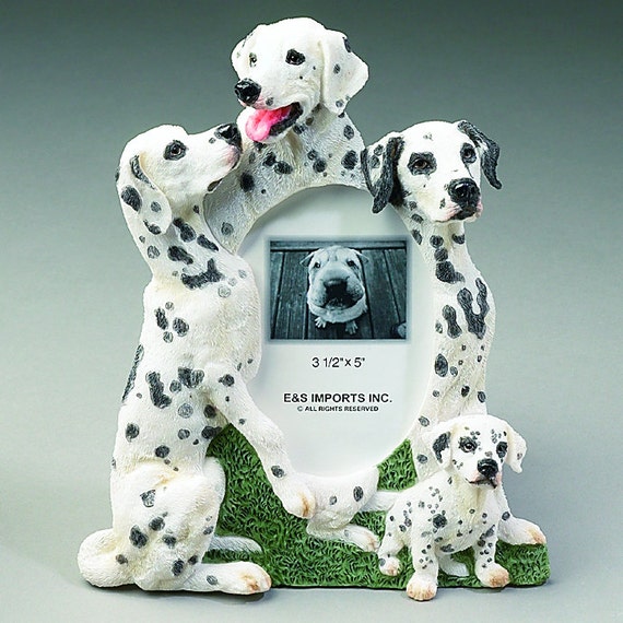 Dalmatian Family Photo Frame Unique Design Hand Painted.