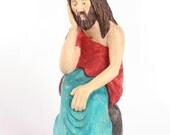 Jesus statue Wood Carved Jesus OOAK Hand carved Folk Art from Poland Easter decor Jesus statue Wood Carved Jesus OOAK Hand carved Folk Art from Poland Easter decor
