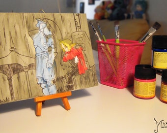 Anime canvas board / Fullmetal alchemist canvas / original watercolor painting / fine art