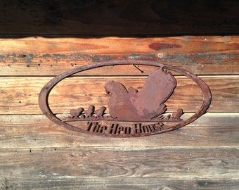 Chicken Coop rustic metal sign
