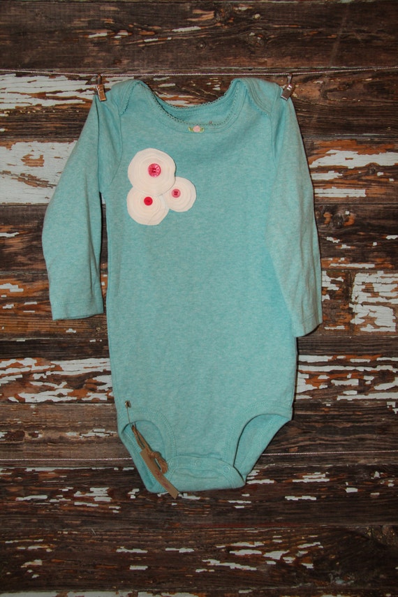 Handmade Baby Girl Onesie Baby Girl Flower by mylittledboutique