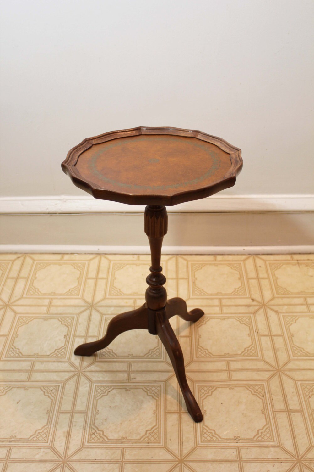 LeatherTopped Regency Style Side Table Haute Juice