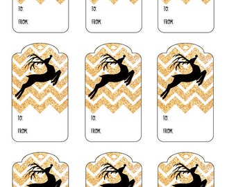 Popular items for reindeer gift tags on Etsy
