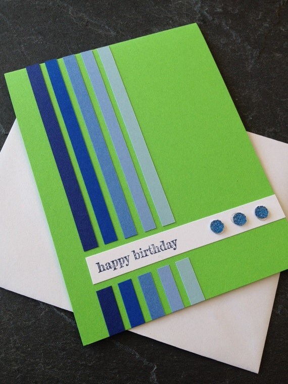 Minimalist Birthday Card Ombre Birthday Card Minimalist