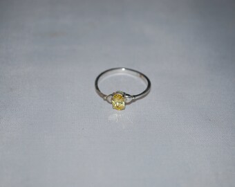 Sterling silver smokey quartz ring size 6.75