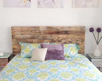 recycled pallet wood headboard or bed - custom reclaimed king queen full twin cali set