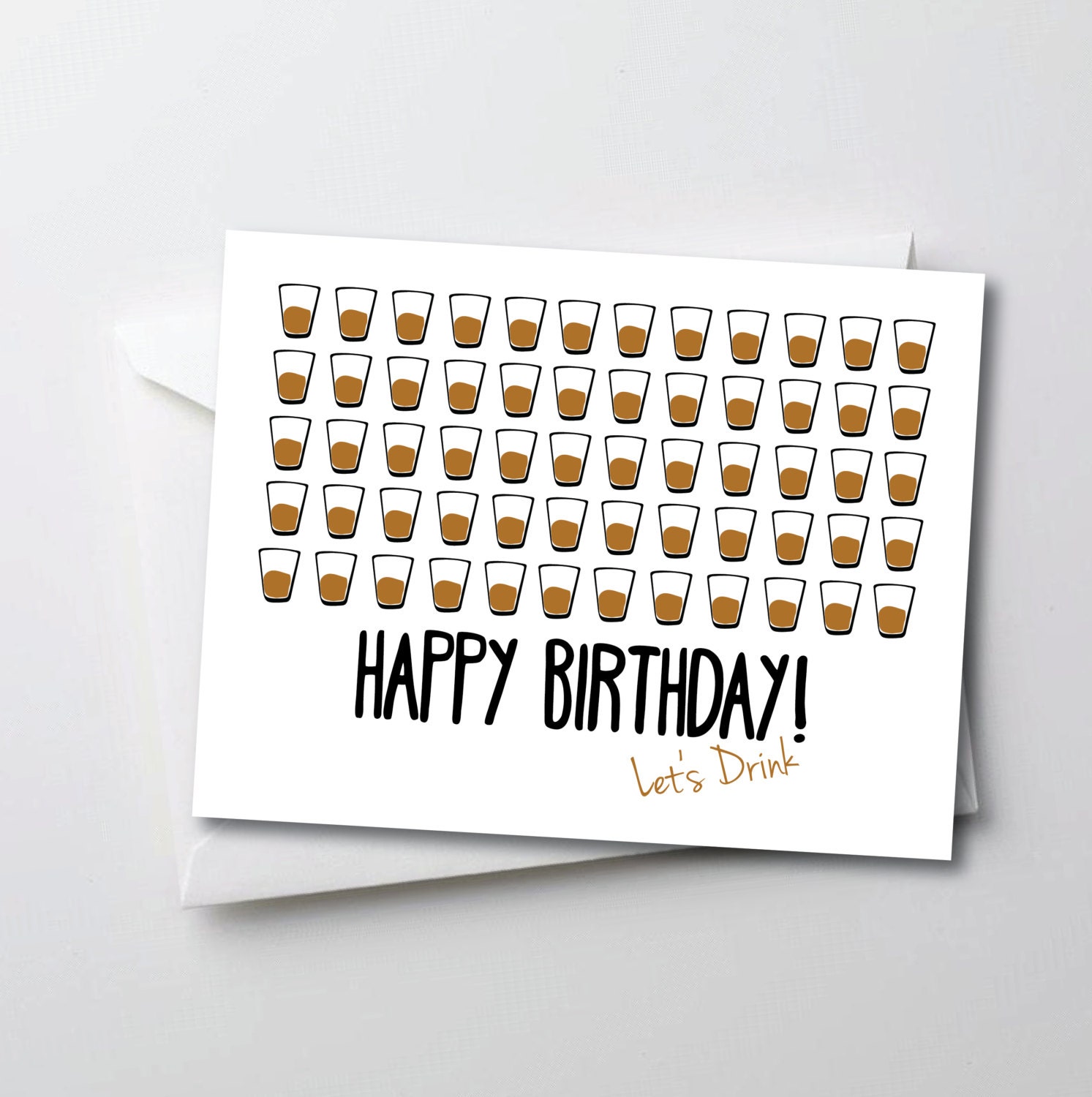 Funny Birthday Card Drinking Birthday by JessicaFergusonArt