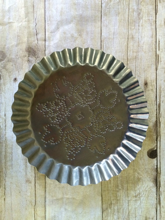Items similar to Pierced Tin Decorative Pie Plate on Etsy