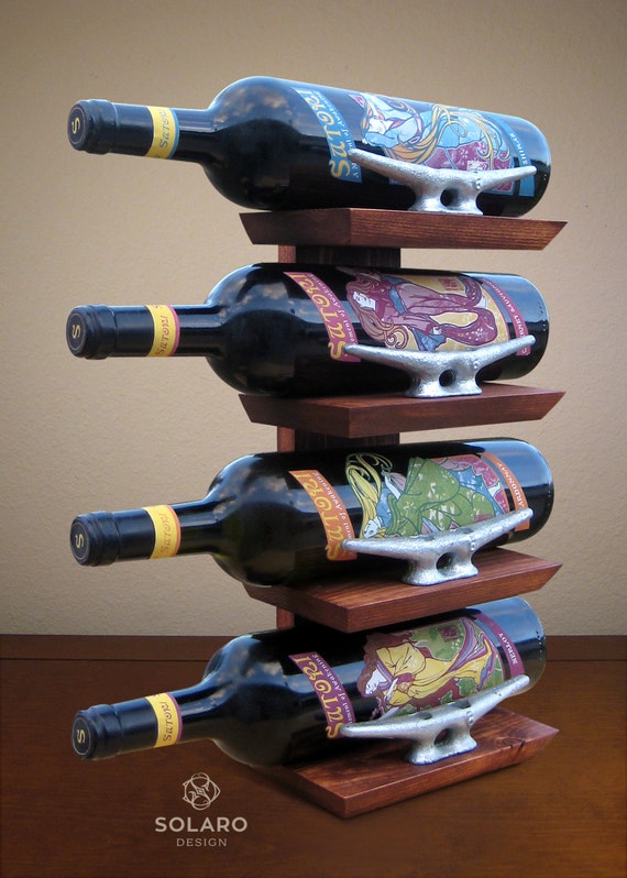 Nautical Wine Rack Holds 4 Bottles