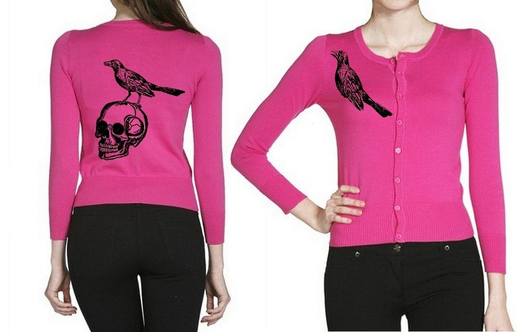 Skull Cardigan Plus Size Sweater Shirts Punk Womens Clothing