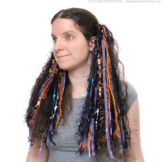 Yarn Hair Falls Halloween Dreadfalls Purple by merigreenleaf