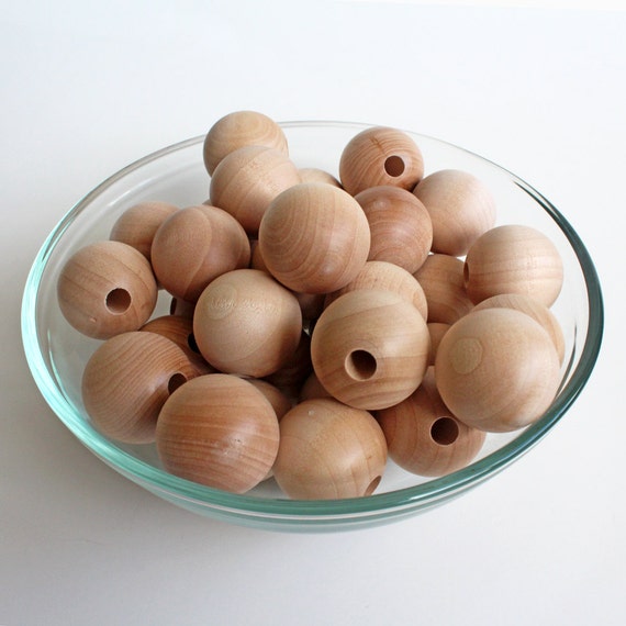 1 Inch Round Unfinished Wood Balls With Partial Hole. Wood