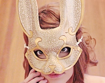 MADE TO ORDER Venetian Rabbit Leather Mask... masquerade bunny costume mardi gras halloween burning man splicer