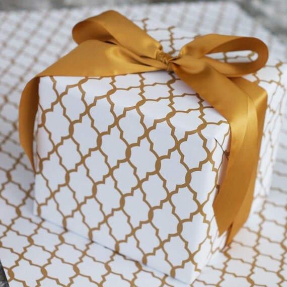 Designer Wrapping Paper Sheets in Moroccan Casablanca print