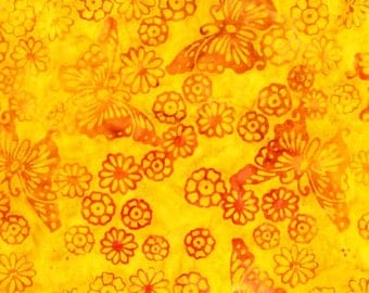 Butterflies Batik Morning Sunshine Yellow Michael Miller Fabric 27 inches LAST IN STOCK