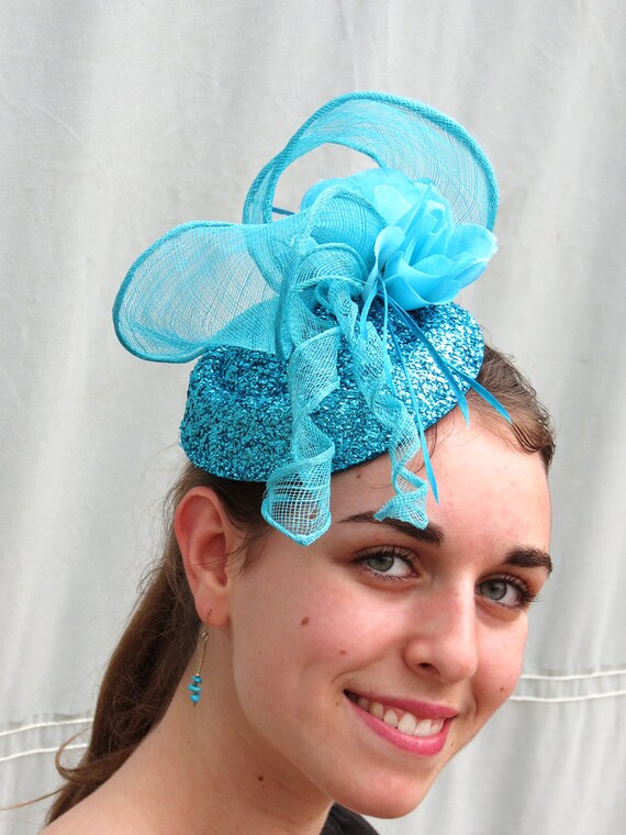 Blue Fascinator Aqua Turquoise Fascinator Hat Wedding Hat