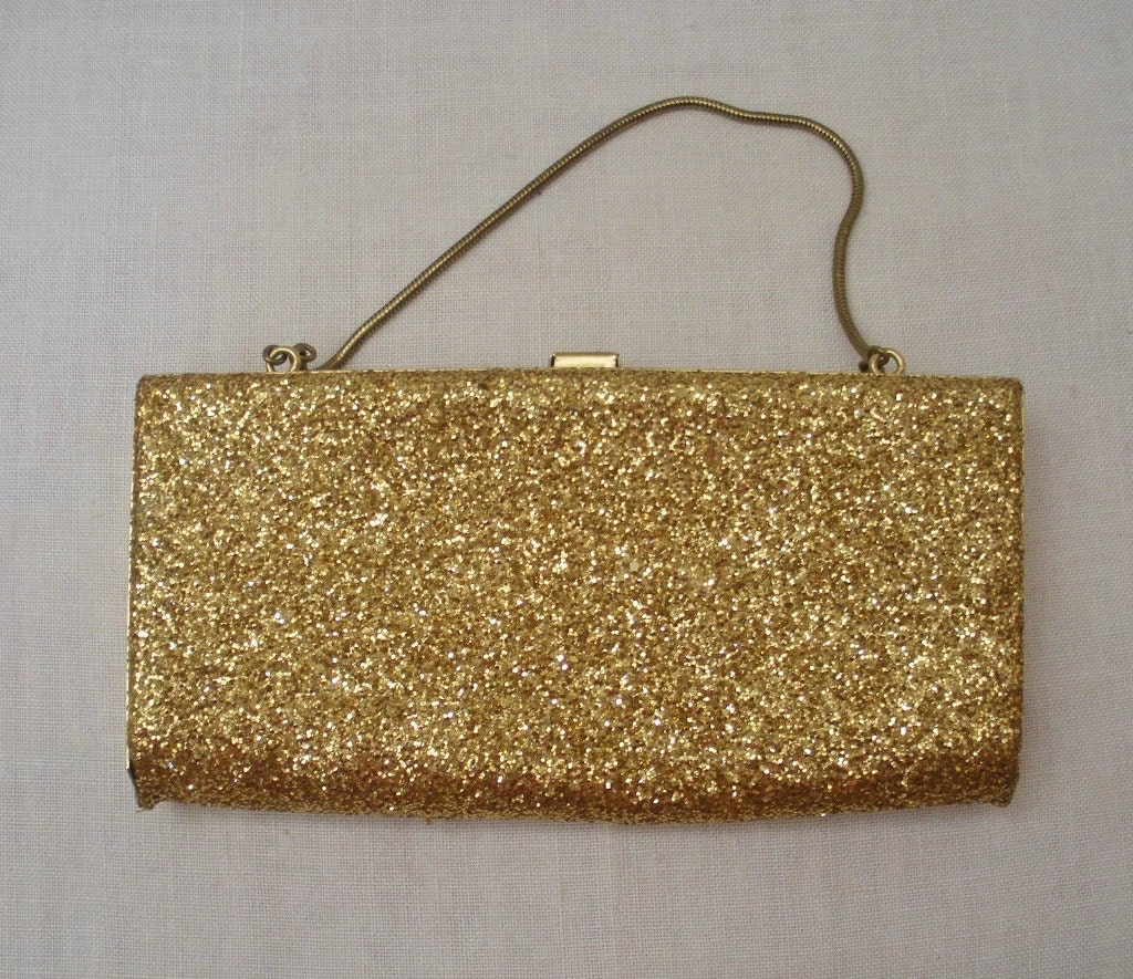 gold glitter handbag