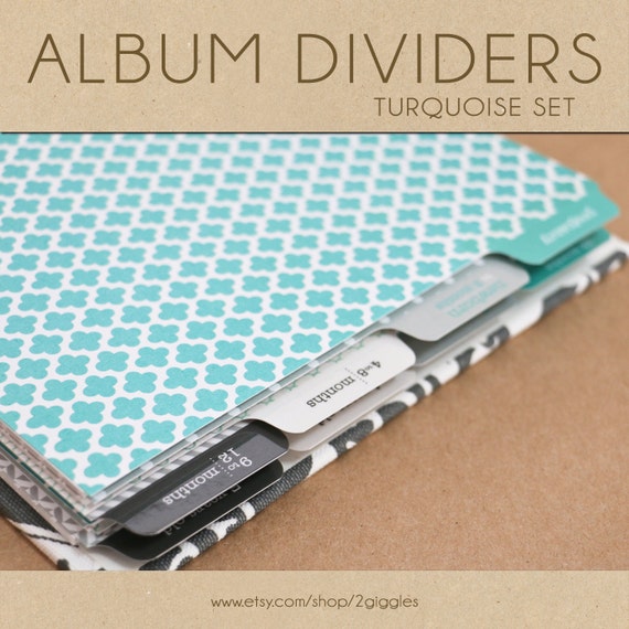 Turquoise Album Dividers Set Include in your Two Giggles