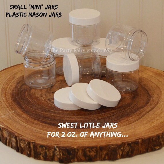 Items similar to Mason Jars, 12 Plastic "Mini" Mason Jars with Lids