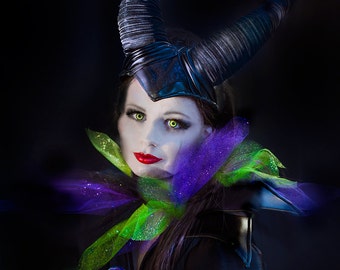 Maleficent Horns, Maleficent Horn Headdress (horned headpiece) Adult & kids, Descendants Mal Costume, DELUXE for Halloween costume cosplay